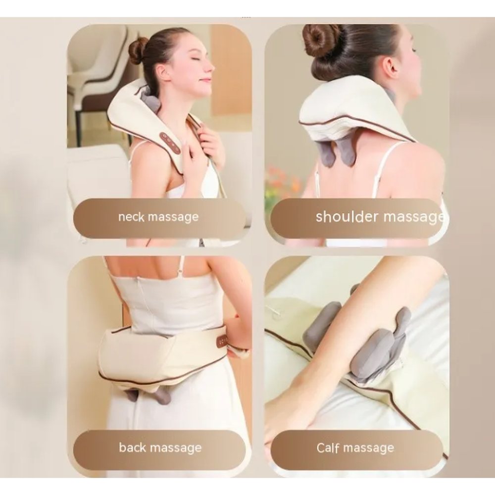Evenwarm heated massager used on the neck, shoulders, lower back and legs